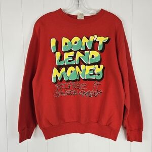 Vintage 90s Sweatshirt Funny I Dont Lend Money Because It Causes Amnesia Graphic